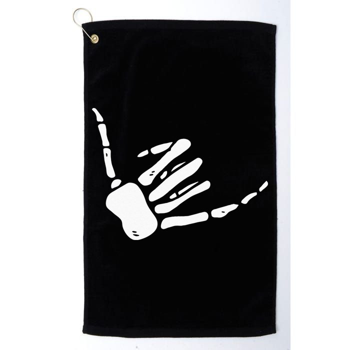 Skeleton Hand Shaka Sign Hang Loose Bones Golf Towel