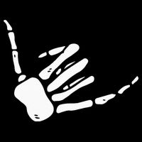 Skeleton Hand Shaka Sign Hang Loose Bones Short Acrylic Beanie