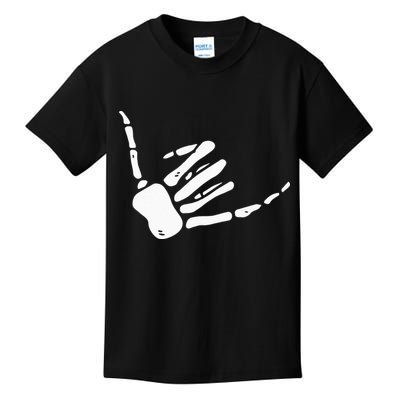 Skeleton Hand Shaka Sign Hang Loose Bones Kids T-Shirt