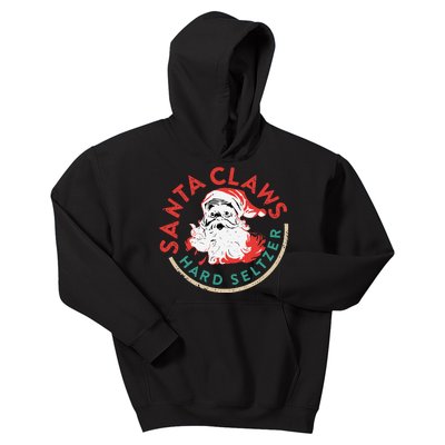 SantaClaws Hard Seltzer Funny Christmas Costume Kids Hoodie