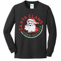 SantaClaws Hard Seltzer Funny Christmas Costume Kids Long Sleeve Shirt