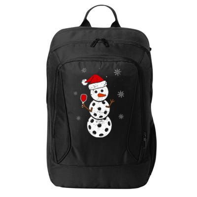 Santa Hat Snowman Gifts For Xmas Funny Pickleball Christmas City Backpack