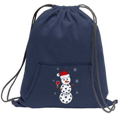 Santa Hat Snowman Gifts For Xmas Funny Pickleball Christmas Sweatshirt Cinch Pack Bag