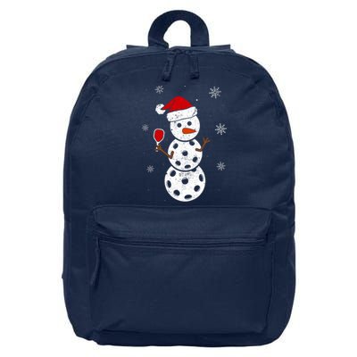 Santa Hat Snowman Gifts For Xmas Funny Pickleball Christmas 16 in Basic Backpack