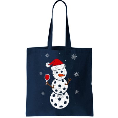 Santa Hat Snowman Gifts For Xmas Funny Pickleball Christmas Tote Bag