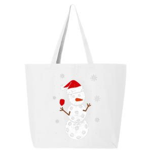 Santa Hat Snowman Gifts For Xmas Funny Pickleball Christmas 25L Jumbo Tote