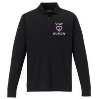 Stay Human Performance Long Sleeve Polo