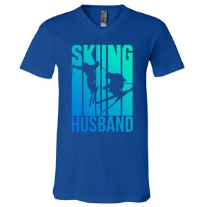 Skiing Husband Ski Skier Skiers Hobby Meaningful Gift V-Neck T-Shirt