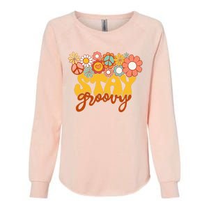 Sunflower Hippie Stay Groovy Positive Mind Happy Life Womens California Wash Sweatshirt