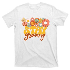 Sunflower Hippie Stay Groovy Positive Mind Happy Life T-Shirt