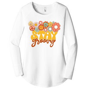 Sunflower Hippie Stay Groovy Positive Mind Happy Life Women's Perfect Tri Tunic Long Sleeve Shirt