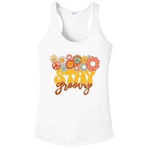 Sunflower Hippie Stay Groovy Positive Mind Happy Life Ladies PosiCharge Competitor Racerback Tank