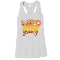 Sunflower Hippie Stay Groovy Positive Mind Happy Life Women's Racerback Tank