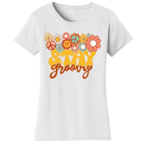 Sunflower Hippie Stay Groovy Positive Mind Happy Life Women's T-Shirt