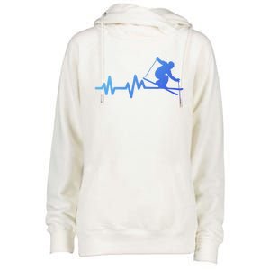 Ski Heartbeat Skiing Skier Gift Womens Funnel Neck Pullover Hood