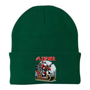 Sleigher Hail Santa Heavy Metal Christmas Rock Xmas Art  Knit Cap Winter Beanie