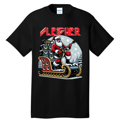 Sleigher Hail Santa Heavy Metal Christmas Rock Xmas Art  Tall T-Shirt