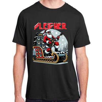 Sleigher Hail Santa Heavy Metal Christmas Rock Xmas Art  Adult ChromaSoft Performance T-Shirt