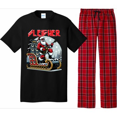 Sleigher Hail Santa Heavy Metal Christmas Rock Xmas Art  Pajama Set