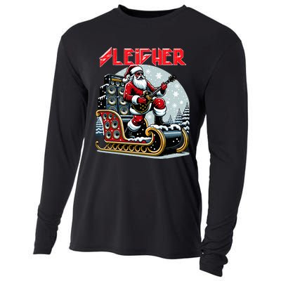 Sleigher Hail Santa Heavy Metal Christmas Rock Xmas Art  Cooling Performance Long Sleeve Crew