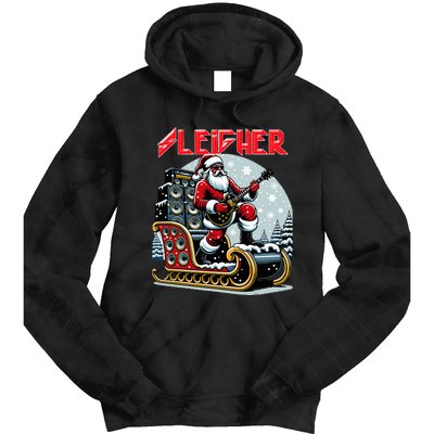 Sleigher Hail Santa Heavy Metal Christmas Rock Xmas Art  Tie Dye Hoodie