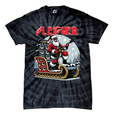 Sleigher Hail Santa Heavy Metal Christmas Rock Xmas Art  Tie-Dye T-Shirt