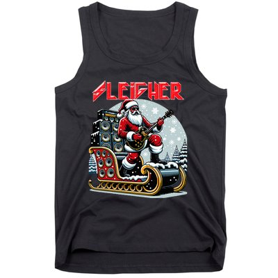 Sleigher Hail Santa Heavy Metal Christmas Rock Xmas Art  Tank Top