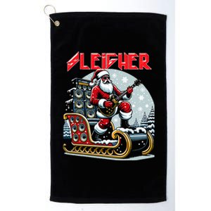 Sleigher Hail Santa Heavy Metal Christmas Rock Xmas Art  Platinum Collection Golf Towel