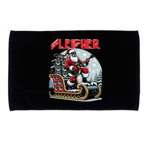 Sleigher Hail Santa Heavy Metal Christmas Rock Xmas Art  Microfiber Hand Towel