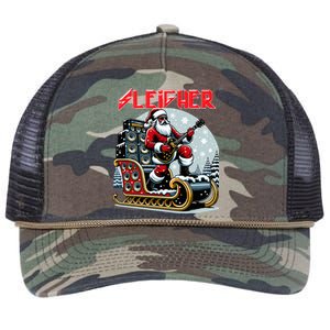 Sleigher Hail Santa Heavy Metal Christmas Rock Xmas Art  Retro Rope Trucker Hat Cap