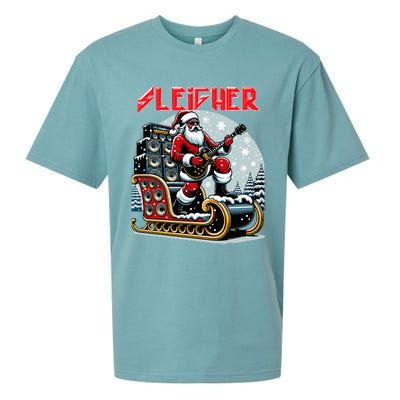 Sleigher Hail Santa Heavy Metal Christmas Rock Xmas Art  Sueded Cloud Jersey T-Shirt