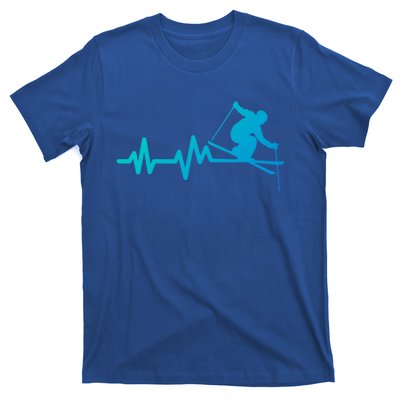 Ski Heartbeat Skiing Skier Gift T-Shirt