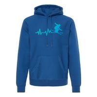 Ski Heartbeat Skiing Skier Gift Premium Hoodie