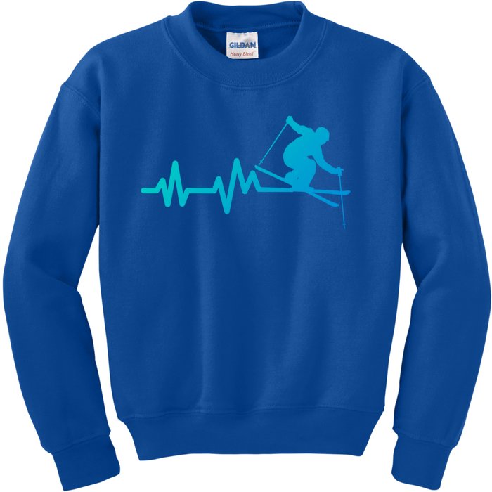 Ski Heartbeat Skiing Skier Gift Kids Sweatshirt