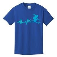 Ski Heartbeat Skiing Skier Gift Kids T-Shirt