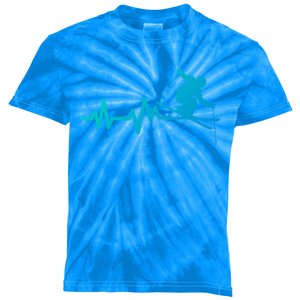 Ski Heartbeat Skiing Skier Gift Kids Tie-Dye T-Shirt