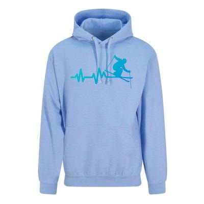 Ski Heartbeat Skiing Skier Gift Unisex Surf Hoodie