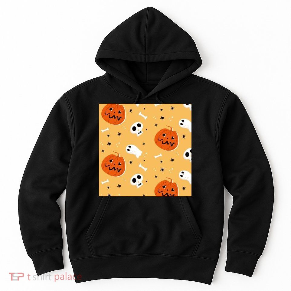 Spooky Halloween Skull Ghost Cartoon Hoodie
