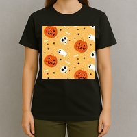 Spooky Halloween Skull Ghost Cartoon T-Shirt