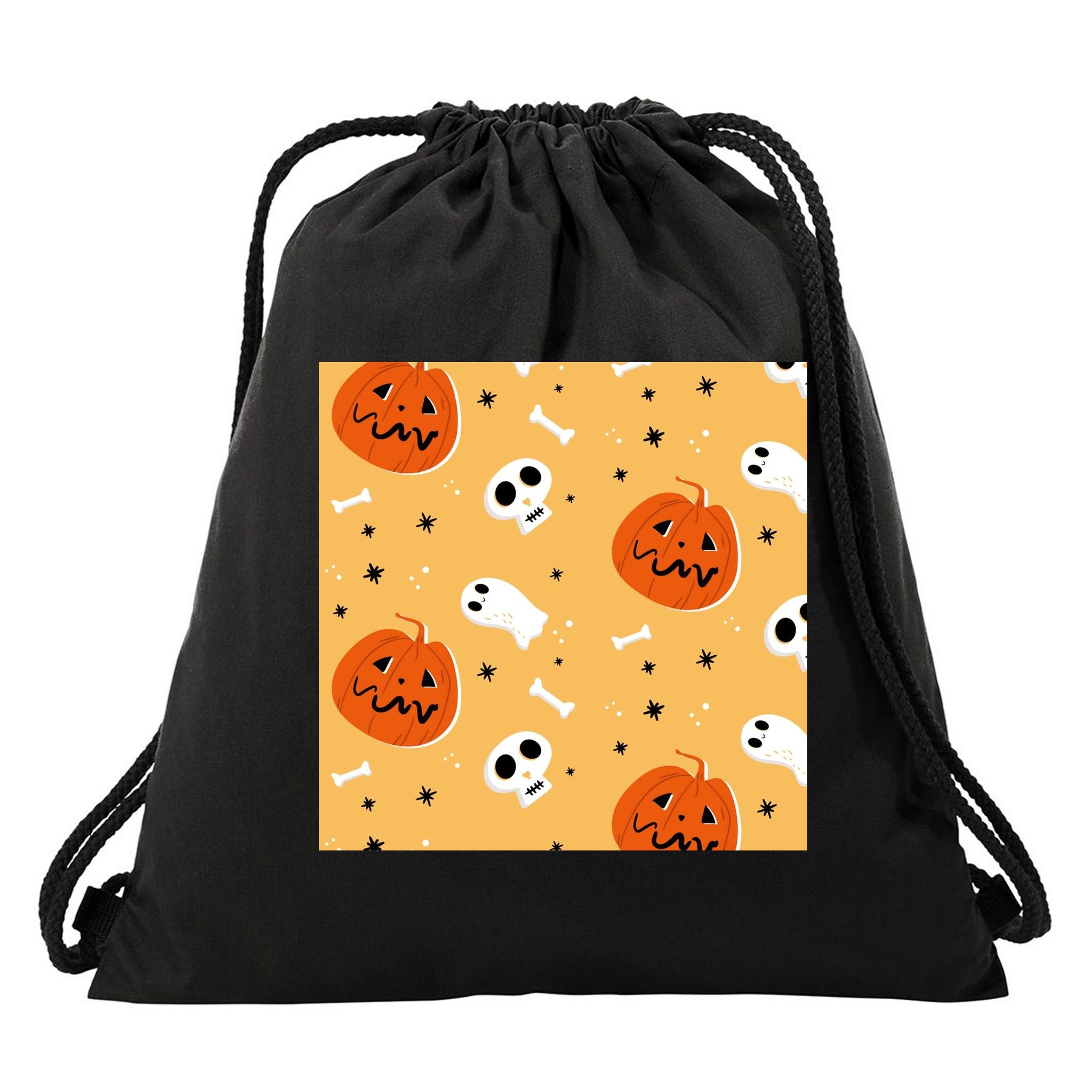 Spooky Halloween Skull Ghost Cartoon Drawstring Bag