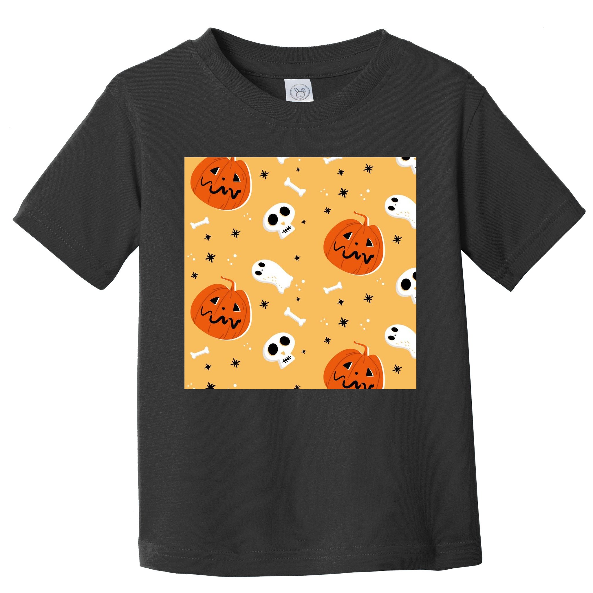 Spooky Halloween Skull Ghost Cartoon Toddler T-Shirt