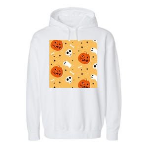 Spooky Halloween Skull Ghost Cartoon Garment-Dyed Fleece Hoodie