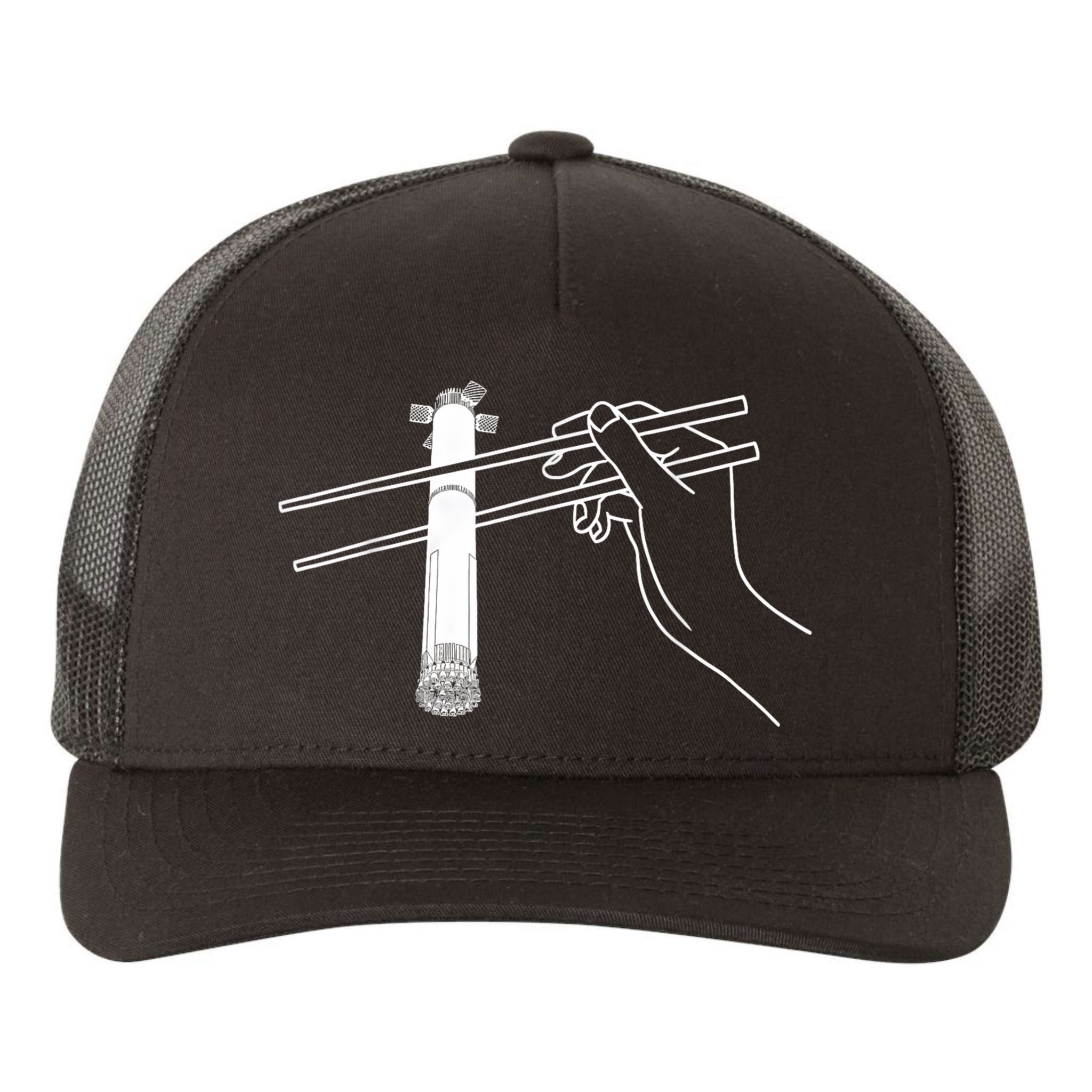 Super Heavy Starship Booster 12 Chopsticks Yupoong Adult 5-Panel Trucker Hat