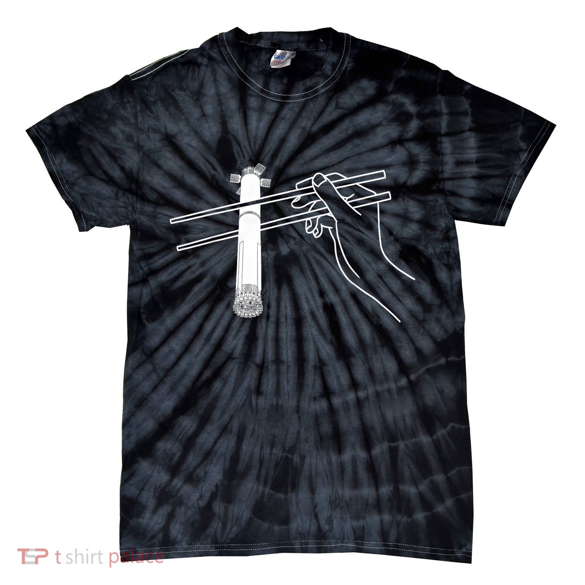 Super Heavy Starship Booster 12 Chopsticks Tie-Dye T-Shirt