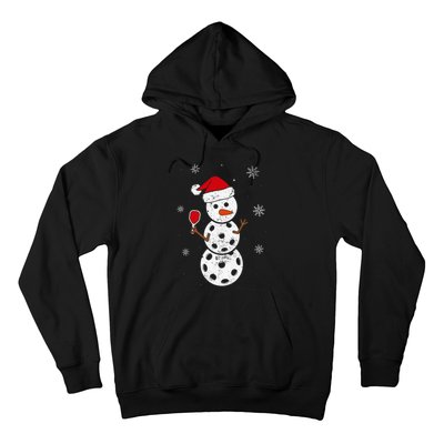 Santa Hat Snowman Gifts For Xmas Funny Pickleball Christmas Hoodie