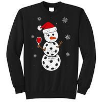 Santa Hat Snowman Gifts For Xmas Funny Pickleball Christmas Sweatshirt