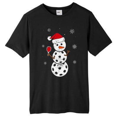 Santa Hat Snowman Gifts For Xmas Funny Pickleball Christmas Tall Fusion ChromaSoft Performance T-Shirt