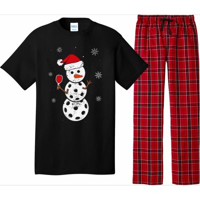 Santa Hat Snowman Gifts For Xmas Funny Pickleball Christmas Pajama Set