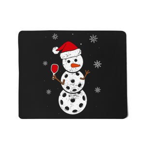 Santa Hat Snowman Gifts For Xmas Funny Pickleball Christmas Mousepad