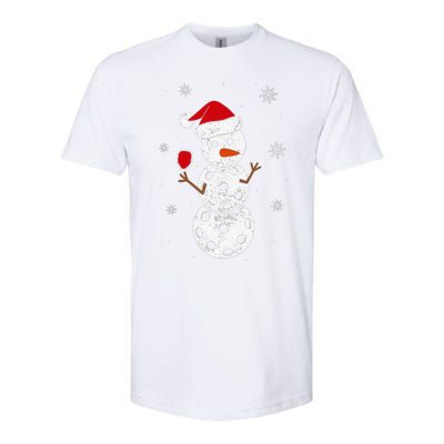 Santa Hat Snowman Gifts For Xmas Funny Pickleball Christmas Softstyle® CVC T-Shirt